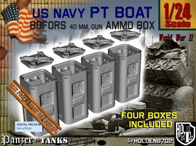 1-24 Bofors Ammo Box Set1 in Tan Fine Detail Plastic
