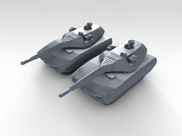 1/285 (6mm) Polish PL-01 Light Tank Prototype x2 in Tan Fine Detail Plastic