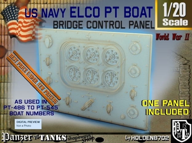 1-20 PT Boat Bridge Control Panel Typ4 in Tan Fine Detail Plastic