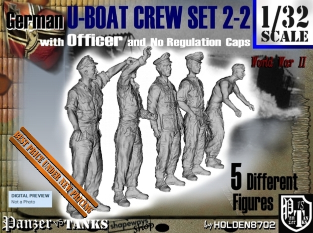 1-32 German U-Boot Set 2-2 in Tan Fine Detail Plastic