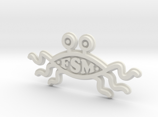 FSM - Logo - 75mm in White Natural Versatile Plastic