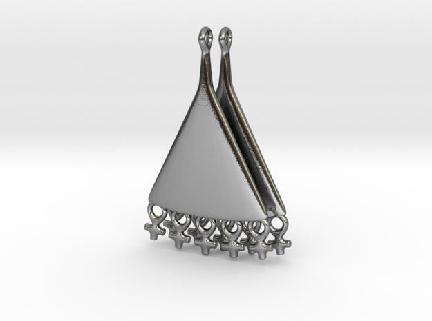SMK: Egyptian Fellah Woman's Earring in Polished Silver
