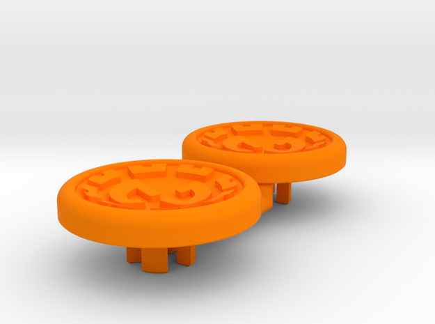 Dwemer spinner caps - Magnetic, Standard in Orange Processed Versatile Plastic