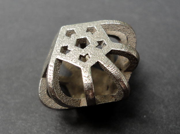 DemiDodeca d6 in Polished Bronzed Silver Steel