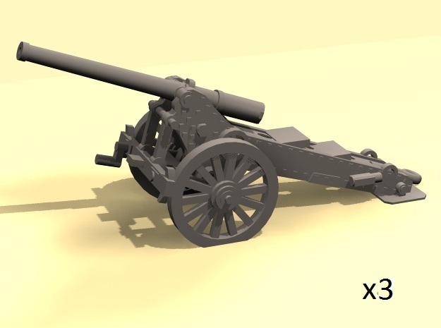 1/144 WW1 De Bange 155mm cannon in Tan Fine Detail Plastic