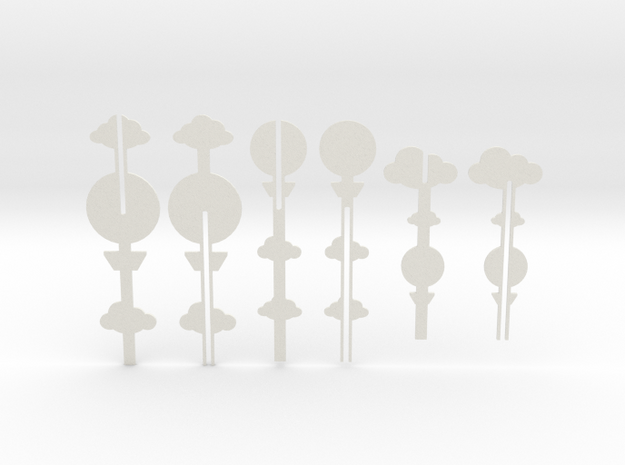 Cake Topper - Clouds & Balloon series in White Natural Versatile Plastic