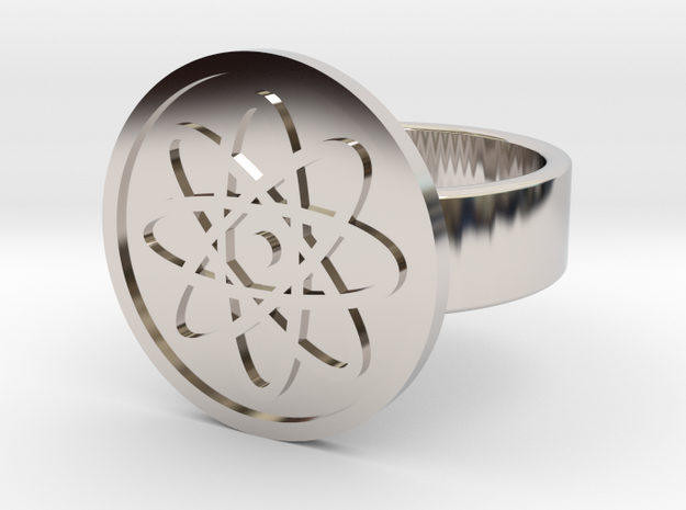 Atom Ring in Rhodium Plated Brass: 10 / 61.5
