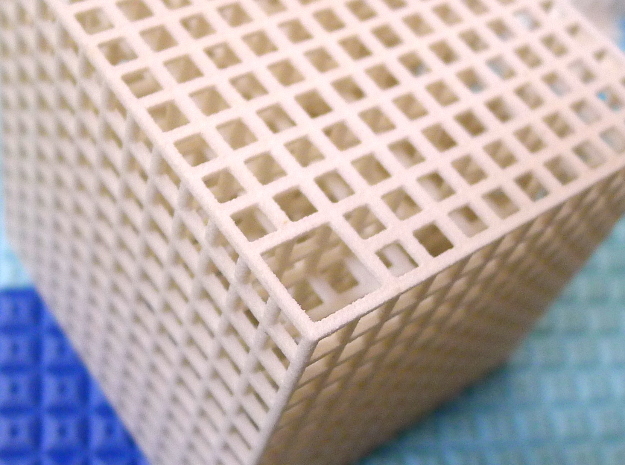 Maze 01, 6x6x6, 'Cube H' in White Natural Versatile Plastic