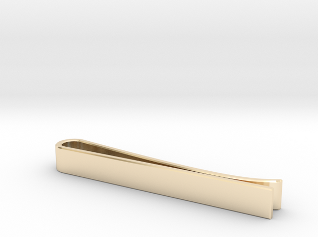 Beveled Edge Tie Clip - Classic Design in 14k Gold Plated Brass
