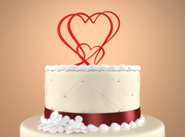 Three Hearts Merged Cake Topper 