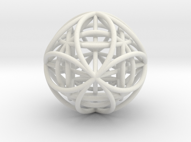 OctaHexasphere w/ nested Platonic Solids 1.7" (nb) in White Natural Versatile Plastic