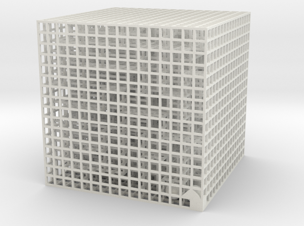 Maze 06, 8x8x8 in White Natural Versatile Plastic: Medium