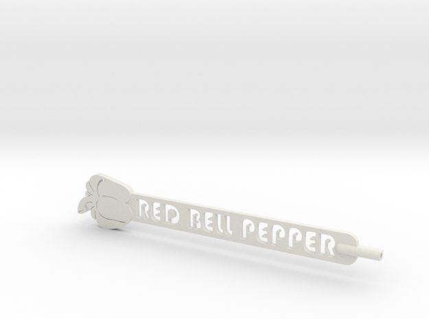 Red Bell Pepper Plant Stake in White Natural Versatile Plastic
