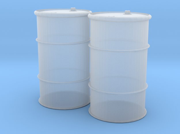 HO 55 Gallon Drum set of 2 in Smooth Fine Detail Plastic