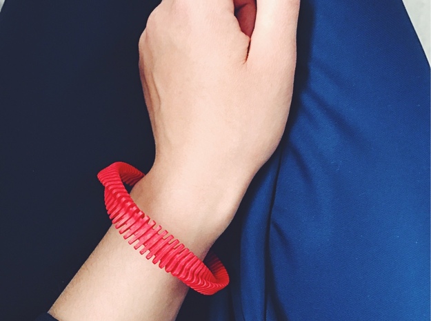 Bracelet Sections in Red Processed Versatile Plastic