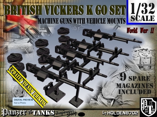 1/32 Vickers K GO Set001 in Tan Fine Detail Plastic