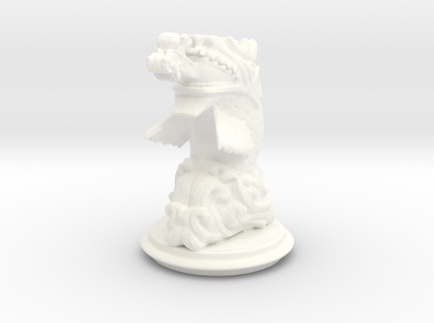 Chinese Dragonfish Knight in White Processed Versatile Plastic