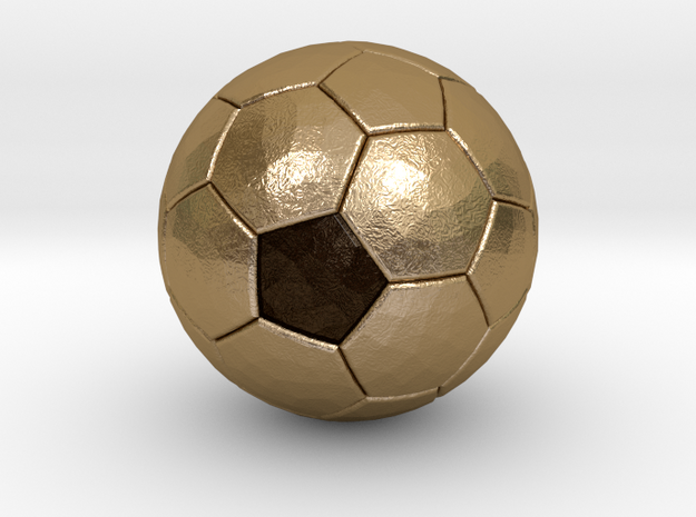 Soccer Ball Bottle Opener in Polished Gold Steel