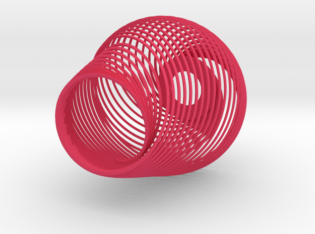 Lampshade twisted Mobius in Pink Processed Versatile Plastic: Small