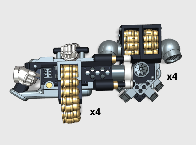 4x Mk1 Blackwatch Cannon w/Packs (SM) in Tan Fine Detail Plastic