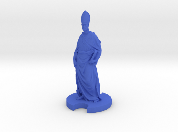Medieval Bishop (4) in Blue Processed Versatile Plastic
