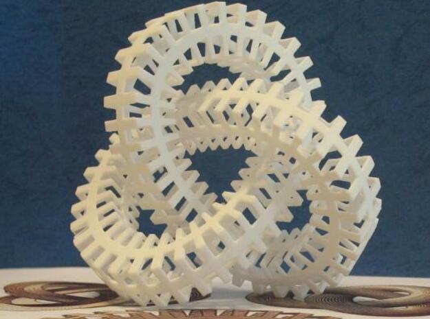 Escher Knot in White Natural Versatile Plastic