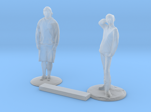 S Scale People Standing 2 in Tan Fine Detail Plastic