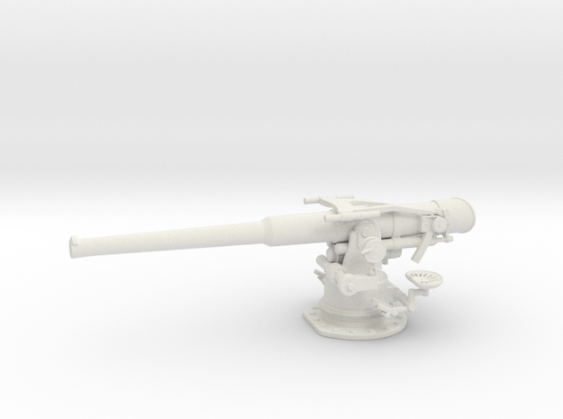 1/32 USN 4 inch 50 (10.2 cm) Sub Deck Gun in White Natural Versatile Plastic