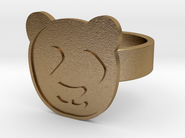 Panda Ring in Polished Gold Steel: 10 / 61.5