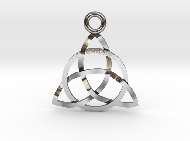 Triquerta Pendant 1" in Polished Silver