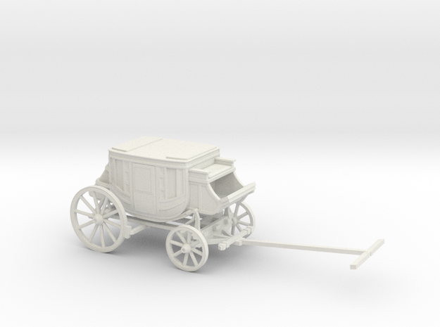 O Scale Stagecoach in White Natural Versatile Plastic