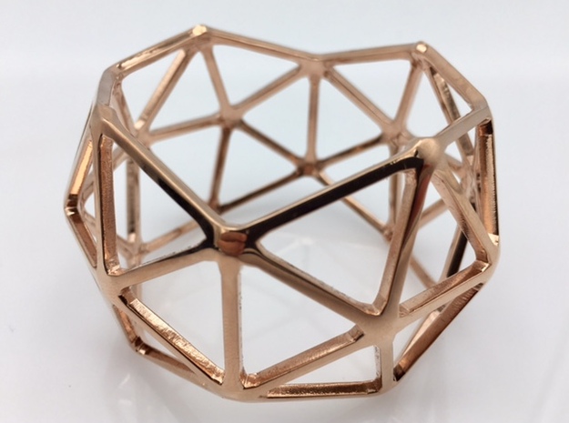 Catalan Bracelet - Pentakis Dodecahedron in 14k Rose Gold Plated Brass: Medium