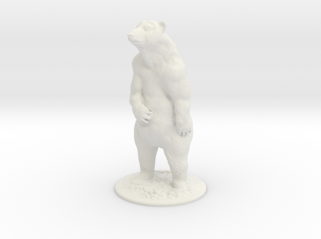O Scale Grizzly Bear in White Natural Versatile Plastic