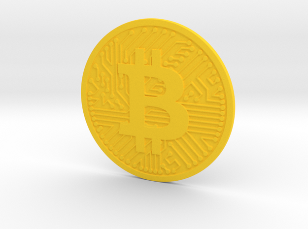 Bitcoin (2.25 Inches) in Yellow Processed Versatile Plastic