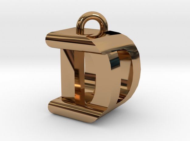 3D-Initial-DD in Polished Brass