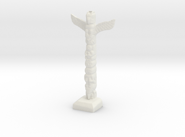 O Scale Totem Pole in White Natural Versatile Plastic