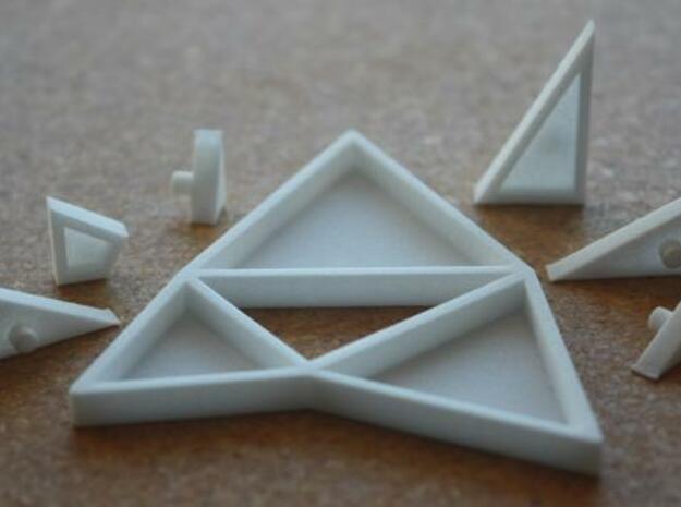 The Triangles of Pythagoras Puzzle in White Natural Versatile Plastic