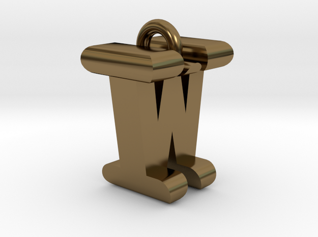 3D-Initial-IW in Polished Bronze