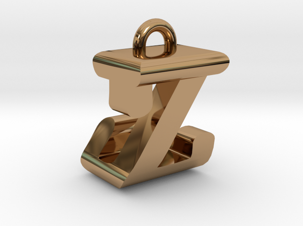 3D-Initial-JZ in Polished Brass