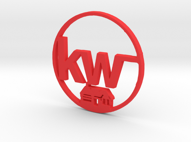 Kw key chain in Red Processed Versatile Plastic
