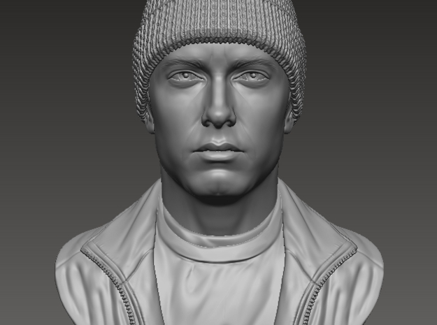 3D Sculpture of Eminem in White Natural Versatile Plastic