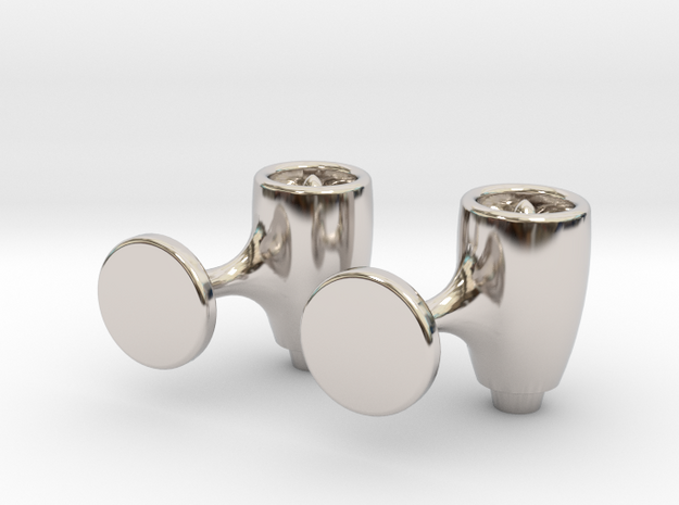 Jet Engine Cufflink in Rhodium Plated Brass