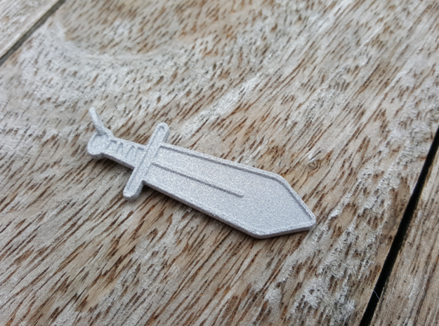 Sword Keyring in White Natural Versatile Plastic