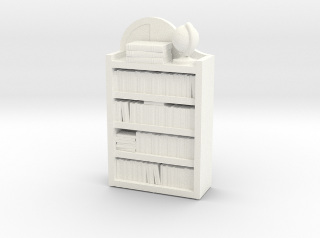 Dollhouse / O-Scale (1:48) Child's Bookshelf  in White Processed Versatile Plastic