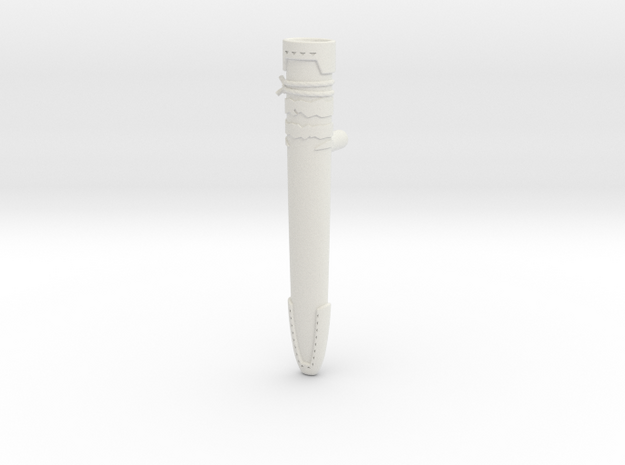"BotW" Traveler's Sword Scabbard in White Natural Versatile Plastic: 1:12