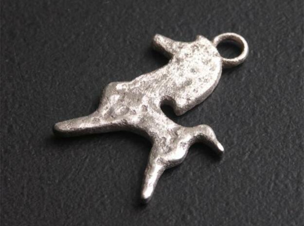 Bucephalus Horse Pendant in Polished Bronzed Silver Steel