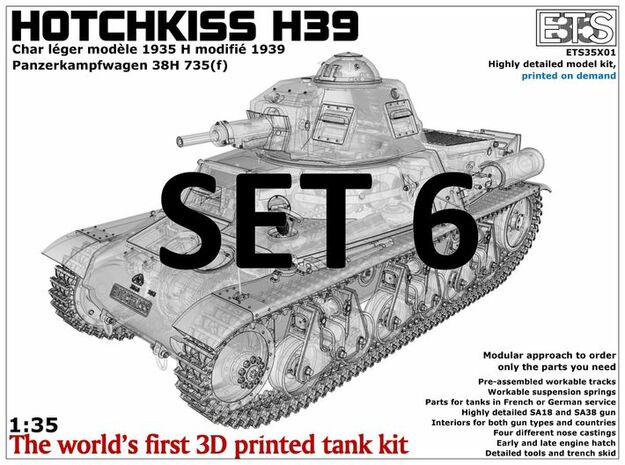 ETS35X01 Hotchkiss H39 - Set 6 (extra) in Tan Fine Detail Plastic