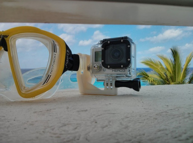 Scuba Mount for GoPro (all Models) in White Natural Versatile Plastic