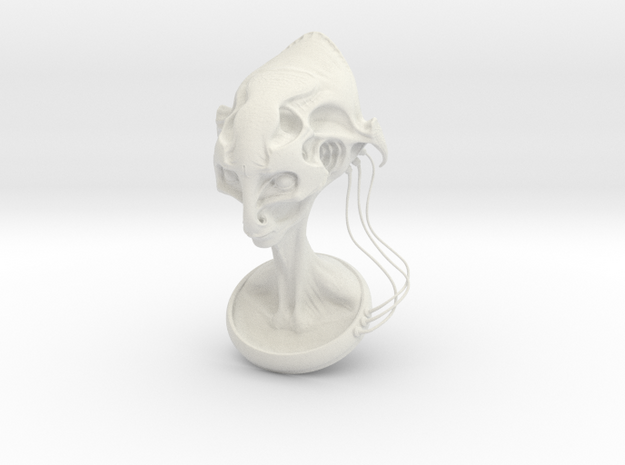 AlienHead 5inchY in White Natural Versatile Plastic