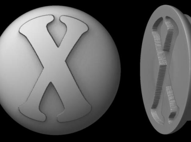 Paperweight - "X" in White Natural Versatile Plastic